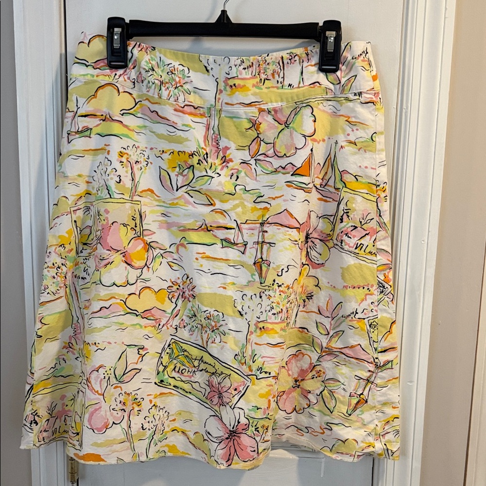 Express Multicolor Floral A-Line Skirt